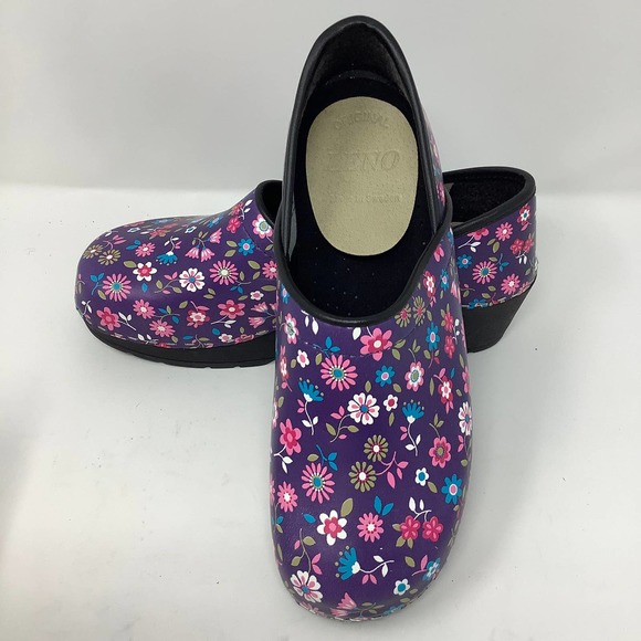 Cape Clogs Olena Floral and Black Orthopedic Slip Resistant Clog Size 40 US 9 - Picture 4 of 9